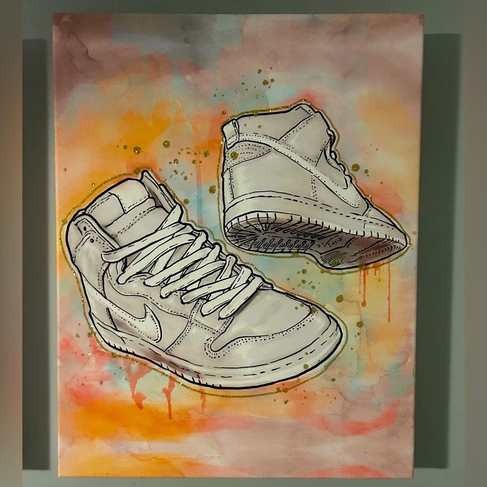 Tie-dye Nike wall picture!